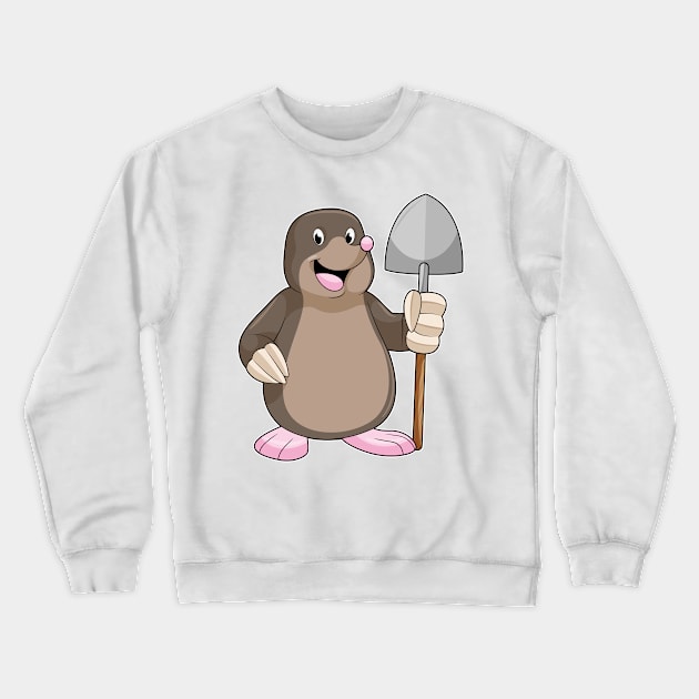 Mole with Shovel Crewneck Sweatshirt by Markus Schnabel